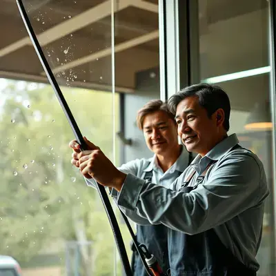 Crystal Clear Window Cleaning team at work