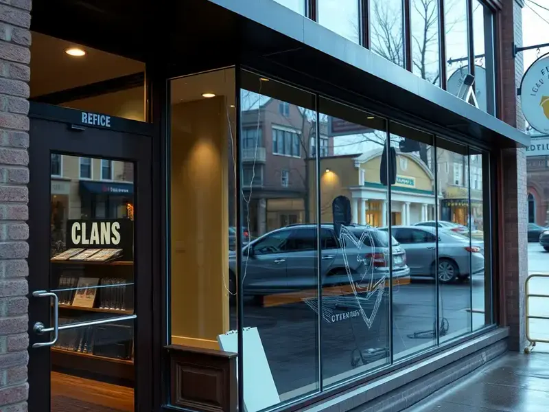 Commercial storefront window cleaning