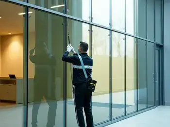 Office building window cleaning